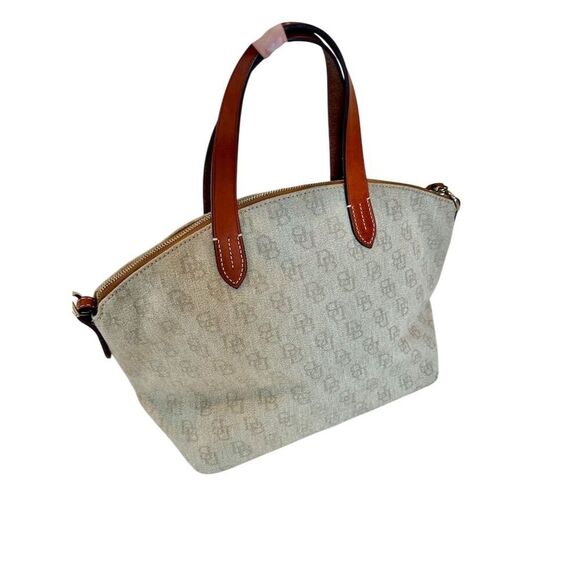 Dooney & Bourke Women's Olive Green Monogram Canvas Satchel Handbag - Picture 3 of 7